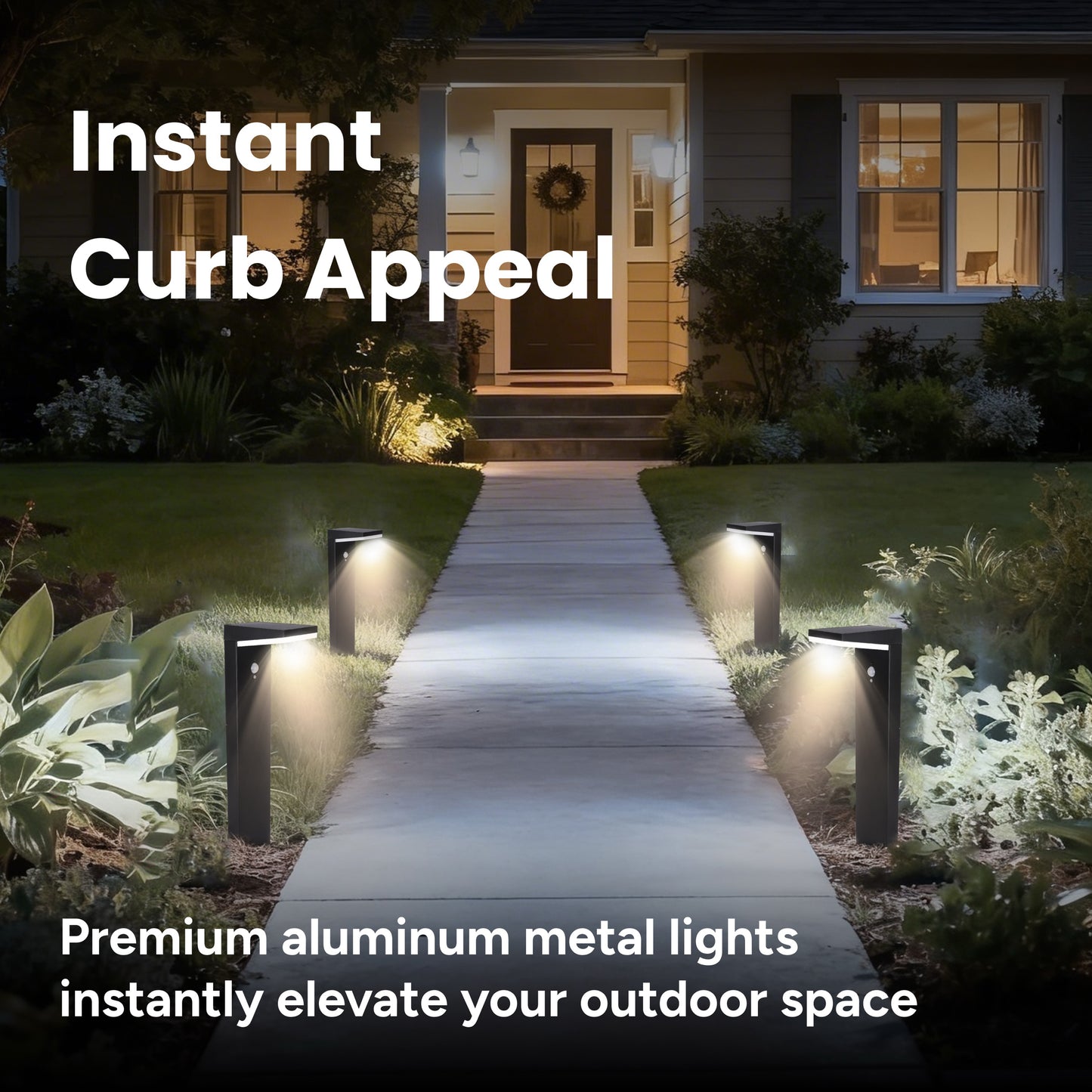 Outdoor Solar Aluminum L-Shaped Pathway Light with Motion Sensor