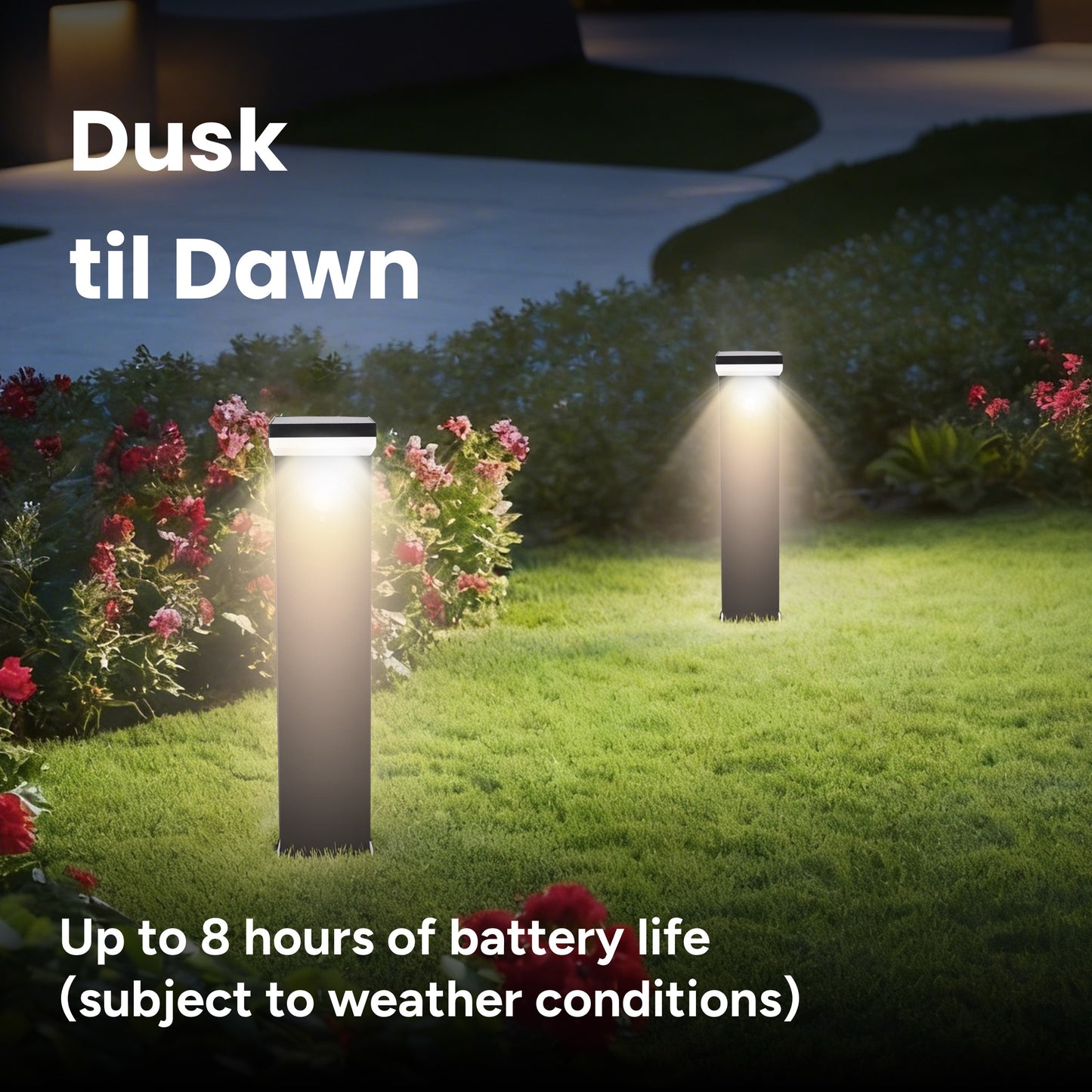 Outdoor Solar Aluminum L-Shaped Pathway Light with Motion Sensor