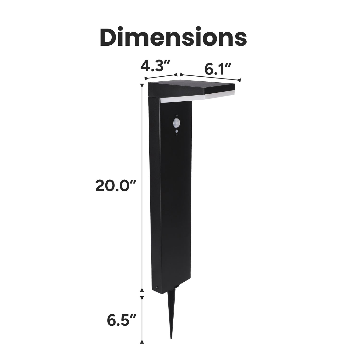 Outdoor Solar Aluminum L-Shaped Pathway Light with Motion Sensor