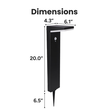 Outdoor Solar Aluminum L-Shaped Pathway Light with Motion Sensor