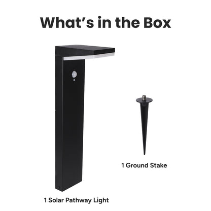 Outdoor Solar Aluminum L-Shaped Pathway Light with Motion Sensor