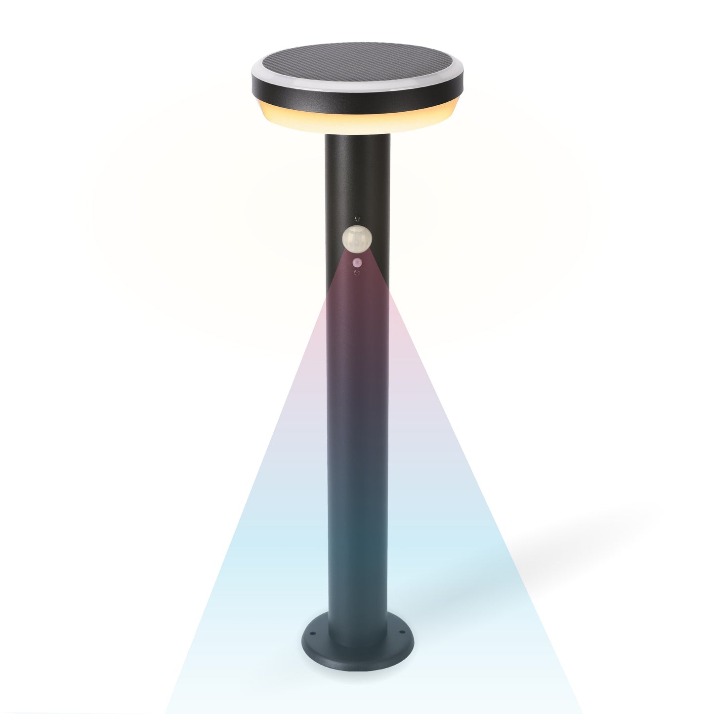 Outdoor Solar Aluminum Round Pathway Light with Motion Detection