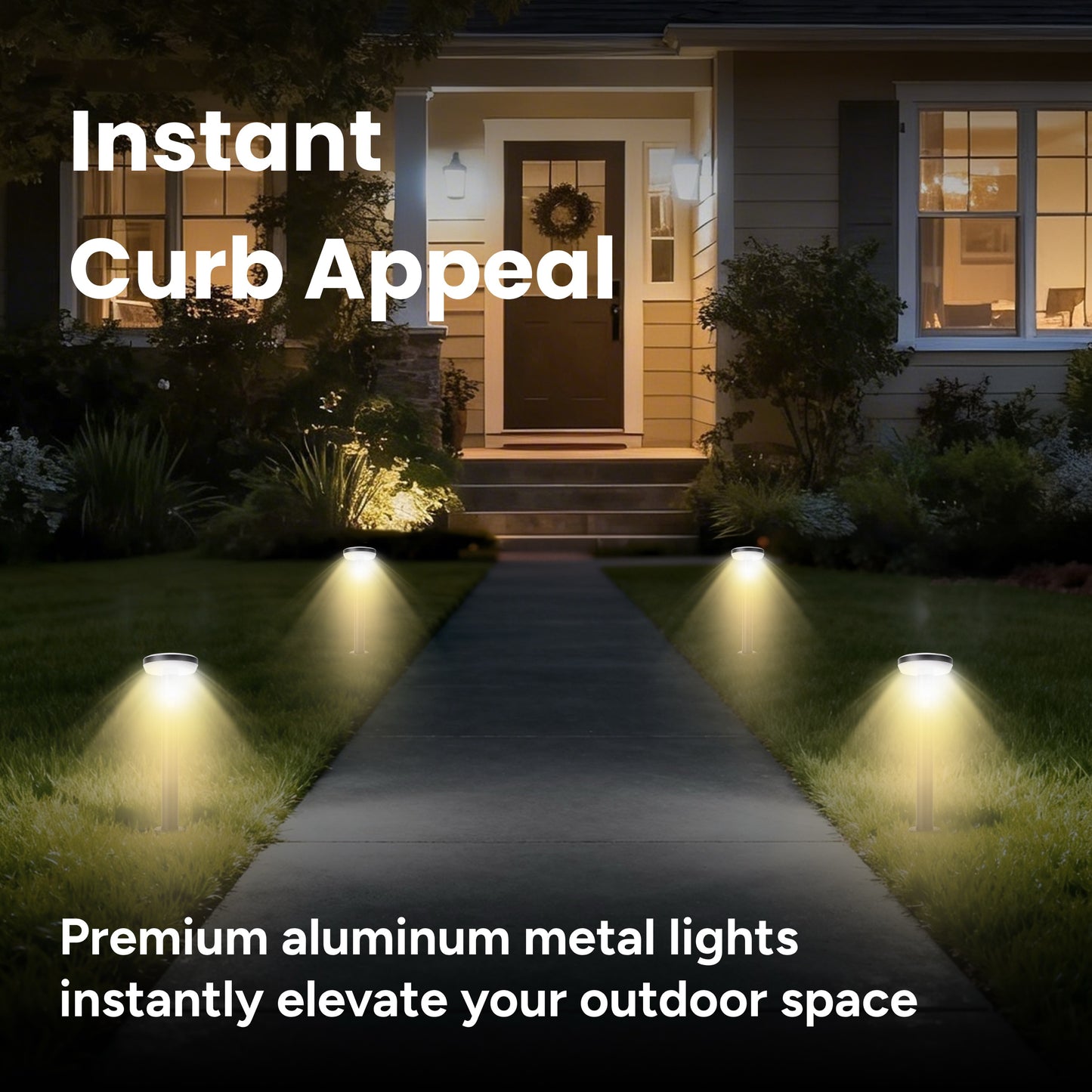 Outdoor Solar Aluminum Round Pathway Light with Motion Detection
