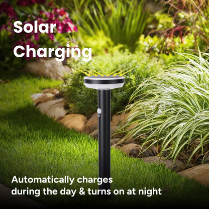 Outdoor Solar Aluminum Round Pathway Light with Motion Detection