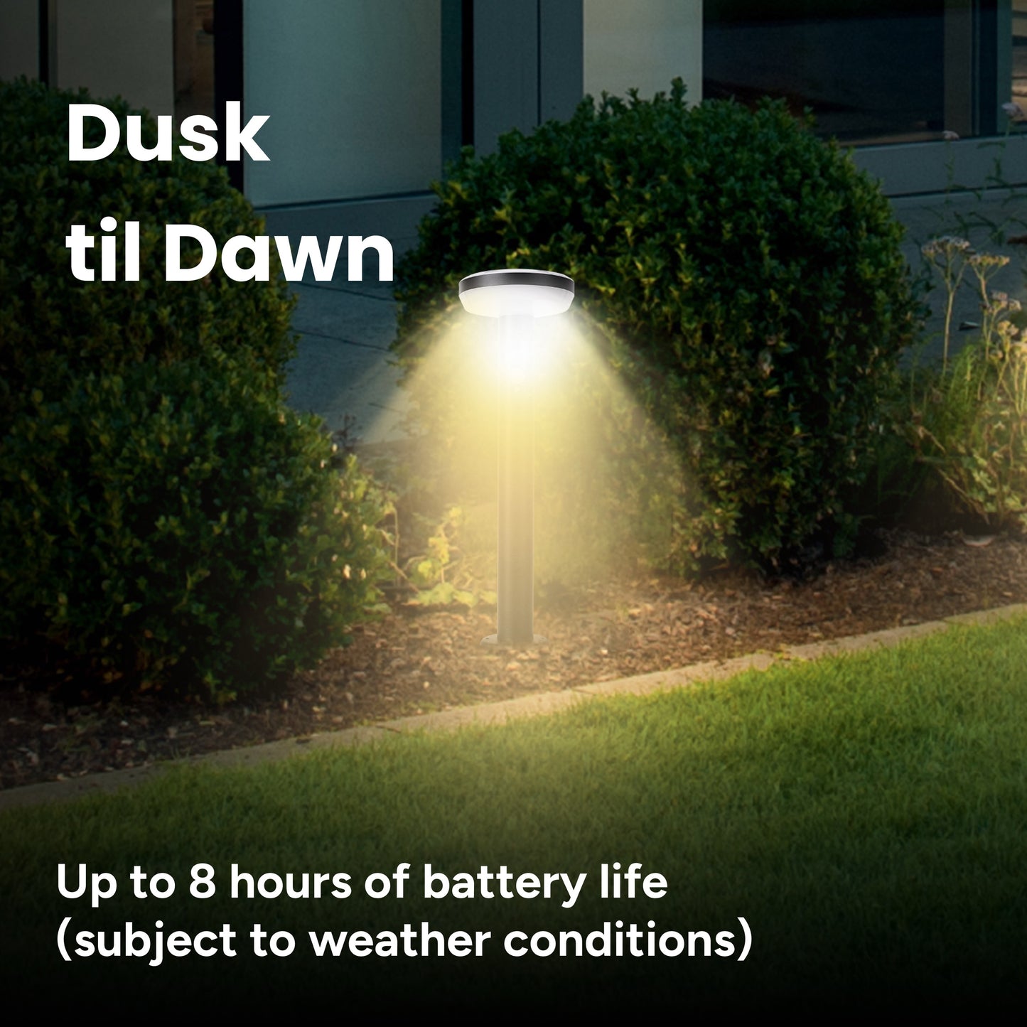 Outdoor Solar Aluminum Round Pathway Light with Motion Detection