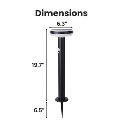 Outdoor Solar Aluminum Round Pathway Light with Motion Detection