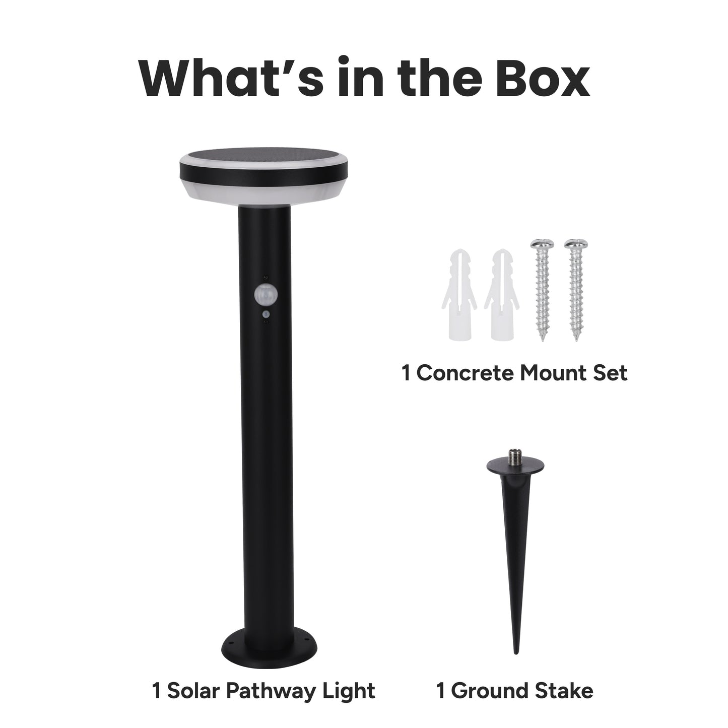 Outdoor Solar Aluminum Round Pathway Light with Motion Detection