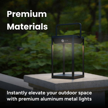 Solar Premium Medium Metal Lantern w/ USB Charging