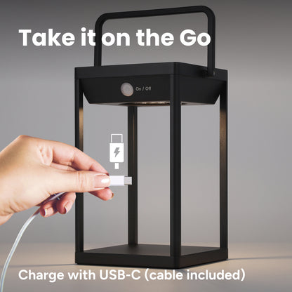 Solar Premium Medium Metal Lantern w/ USB Charging