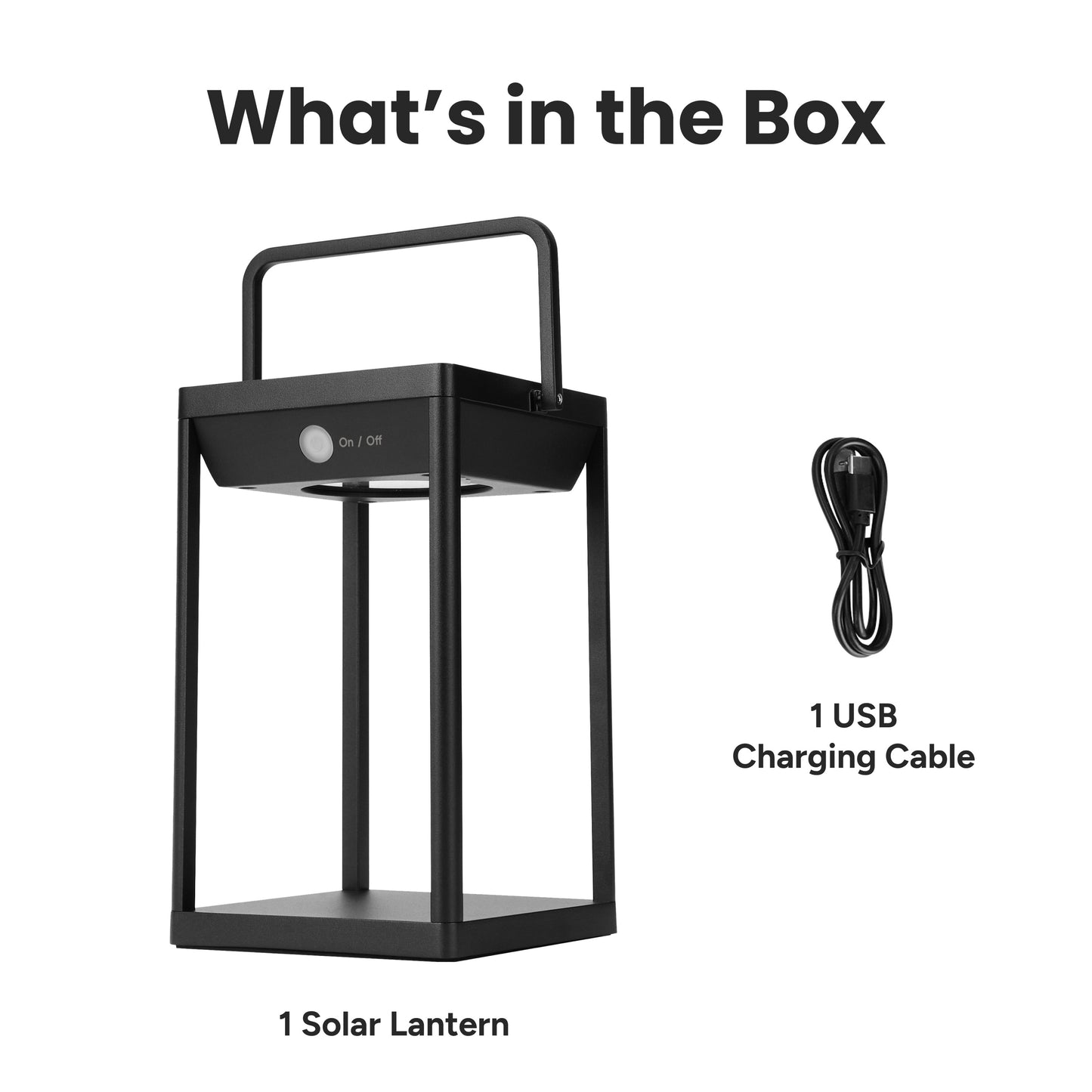 Solar Premium Medium Metal Lantern w/ USB Charging