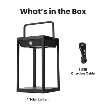 Solar Premium Medium Metal Lantern w/ USB Charging