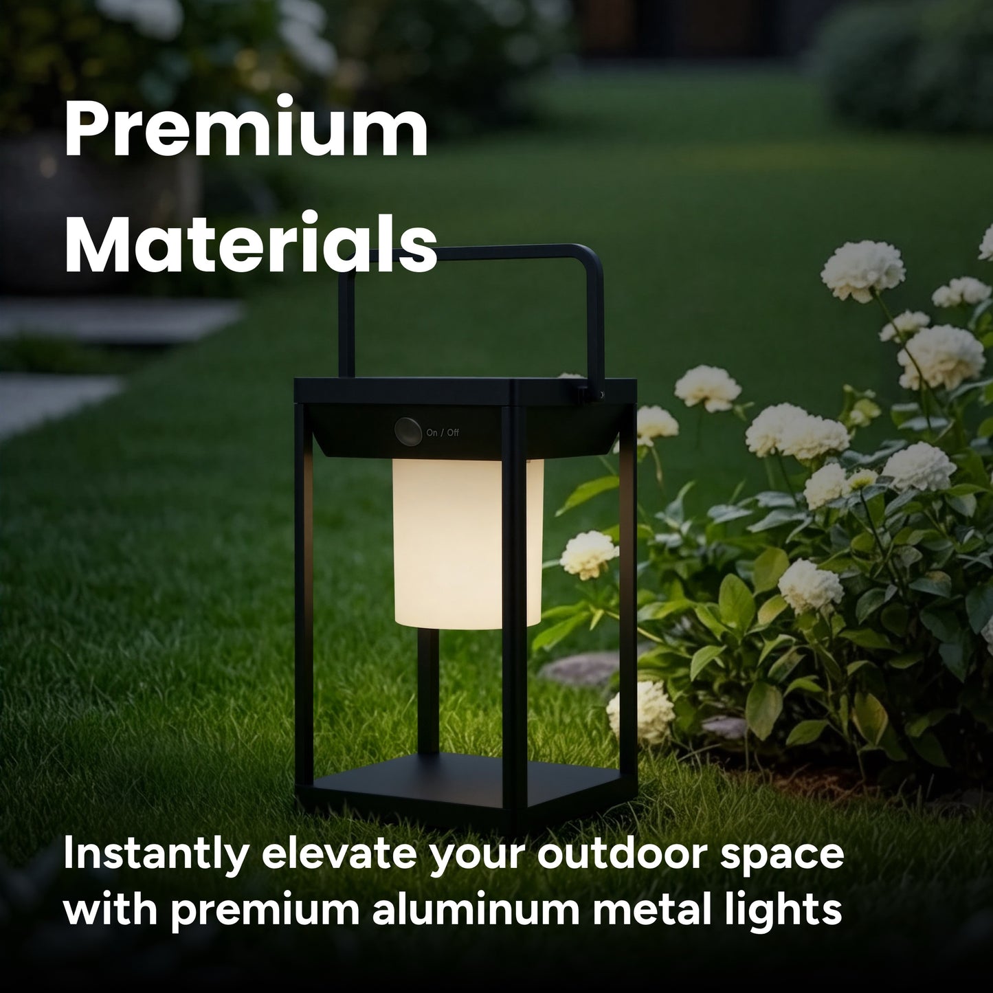Solar Premium Medium Metal LED Core Lantern w/ USB Charging