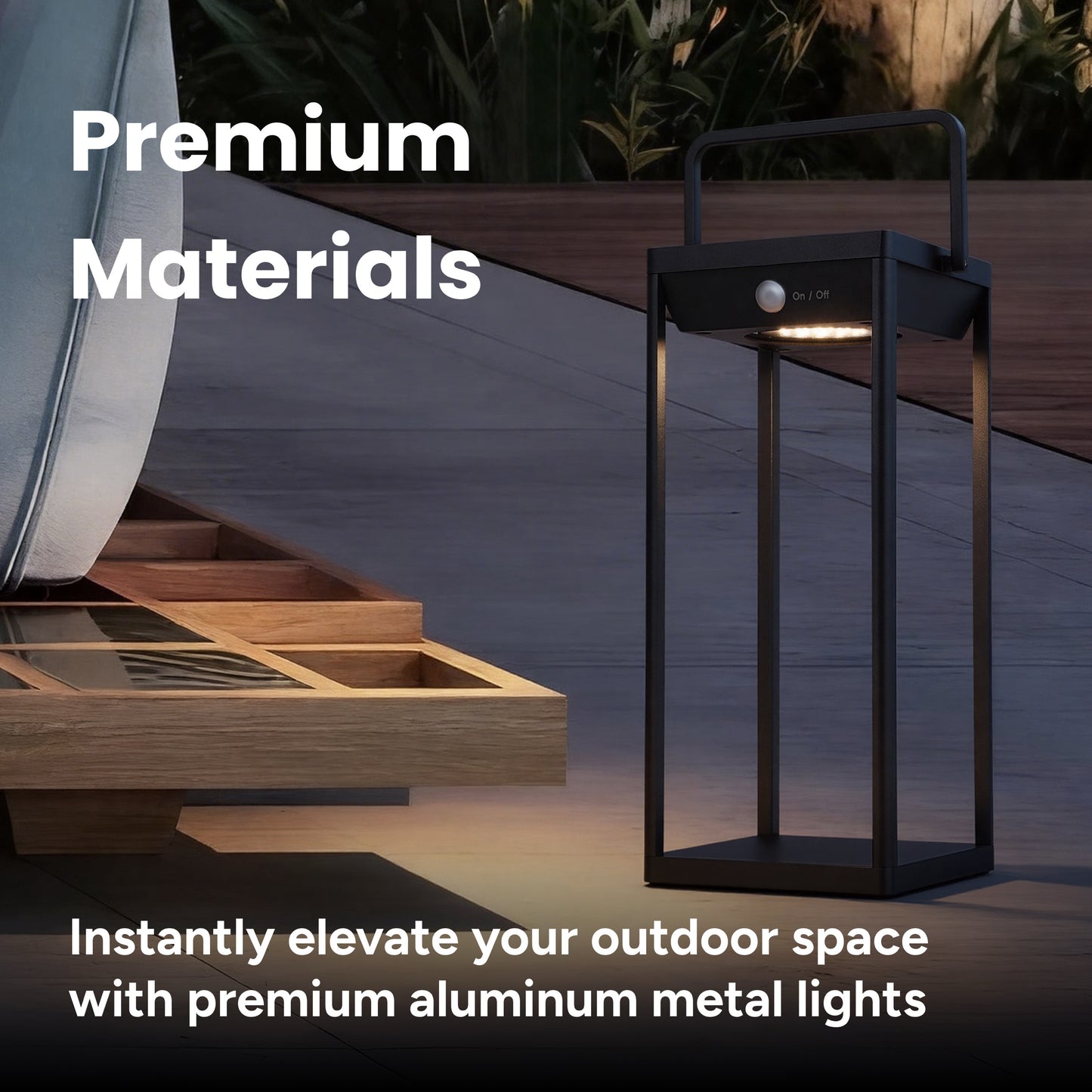 Solar Premium Large Metal Lantern w/ USB Charging