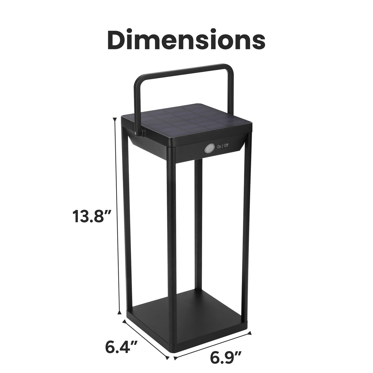 Solar Premium Large Metal Lantern w/ USB Charging