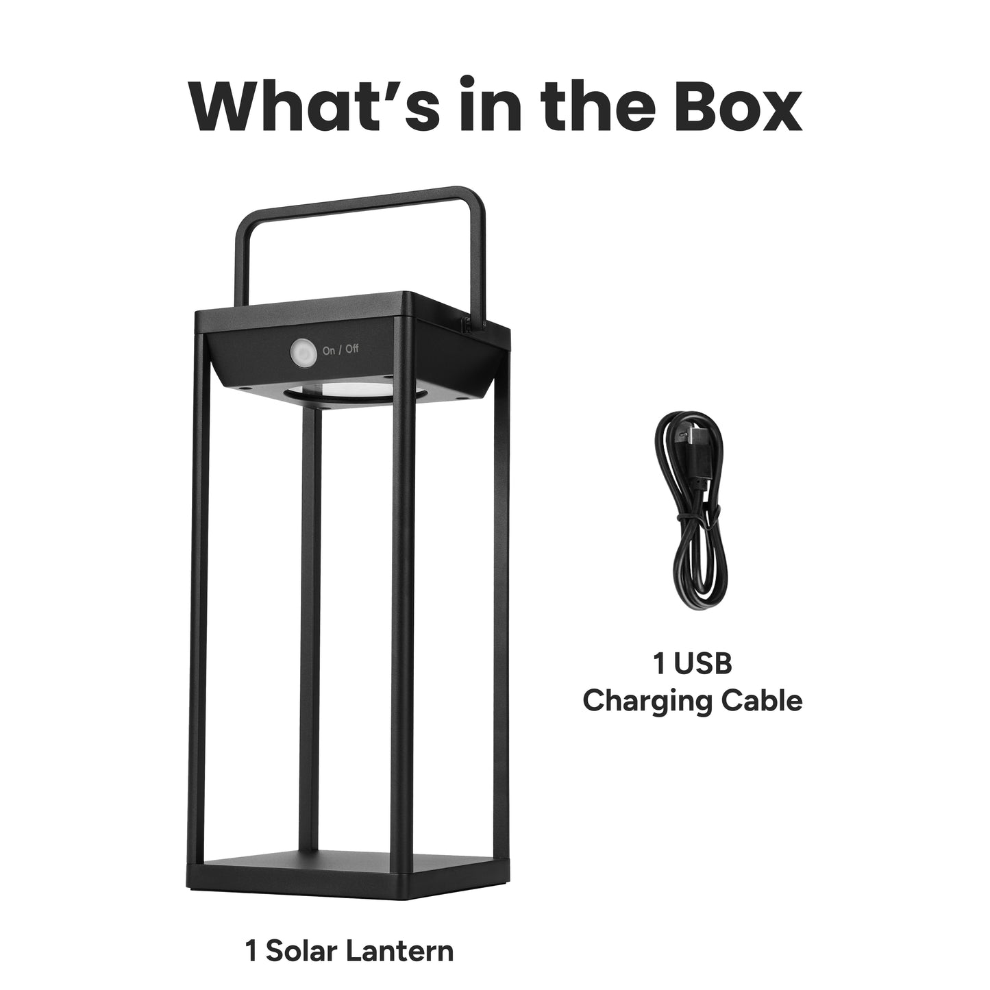Solar Premium Large Metal Lantern w/ USB Charging
