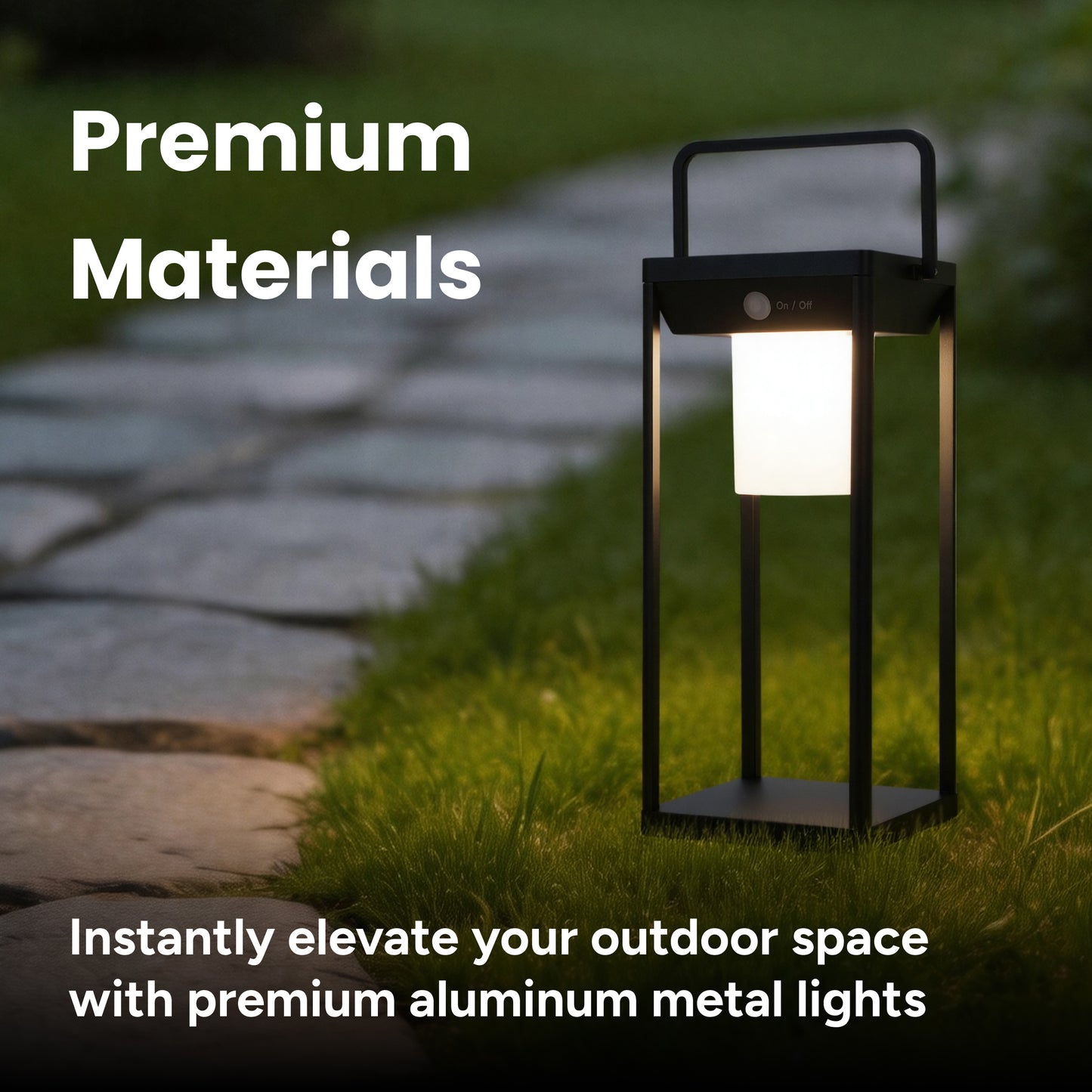 Solar Premium Large Metal LED Core Lantern w/ USB Charging