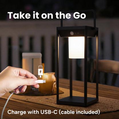 Solar Premium Large Metal LED Core Lantern w/ USB Charging