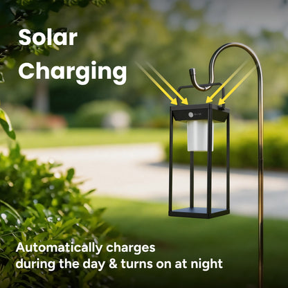 Solar Premium Large Metal LED Core Lantern w/ USB Charging