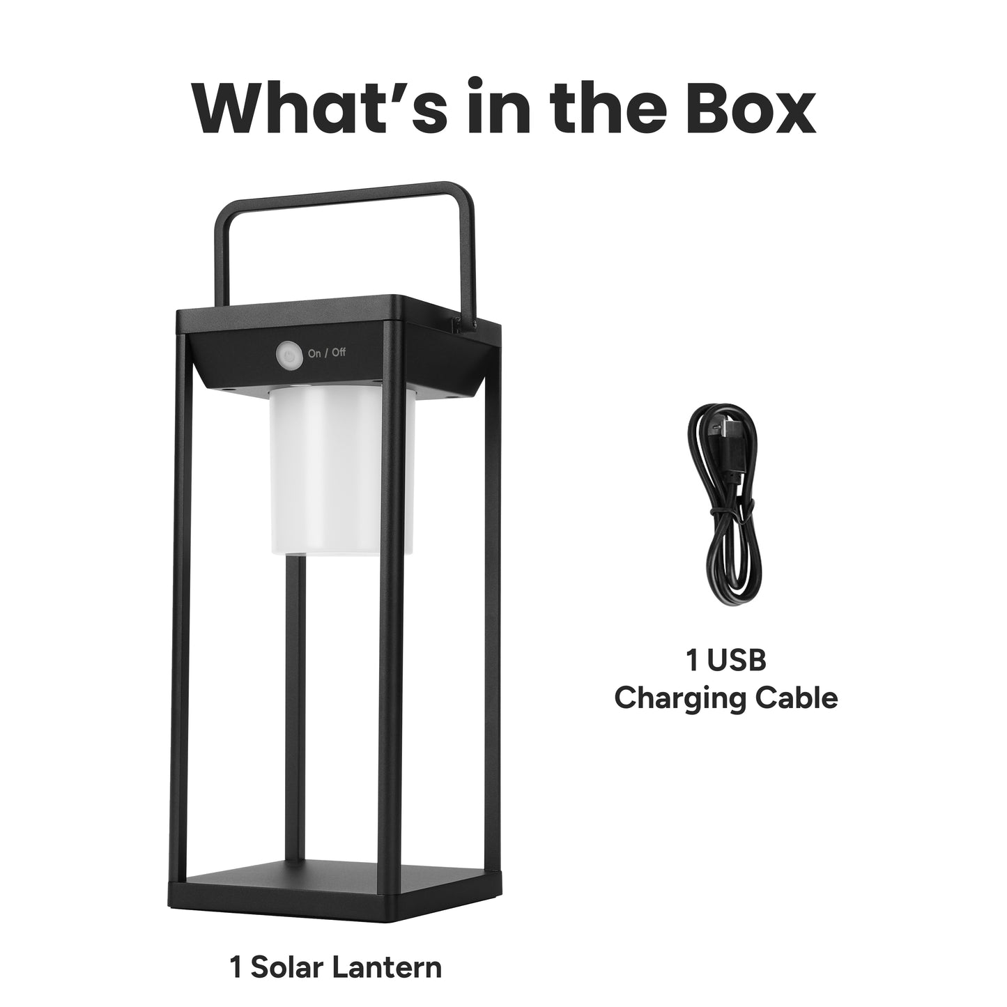 Solar Premium Large Metal LED Core Lantern w/ USB Charging