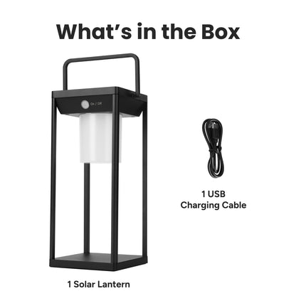 Solar Premium Large Metal LED Core Lantern w/ USB Charging