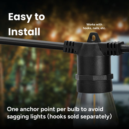 Outdoor Patio 15-Bulb LED String Lights - 48ft