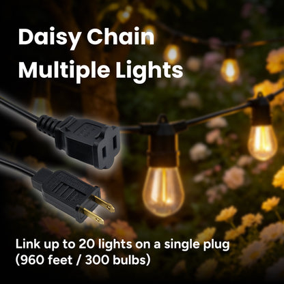 Outdoor Patio 15-Bulb LED String Lights - 48ft