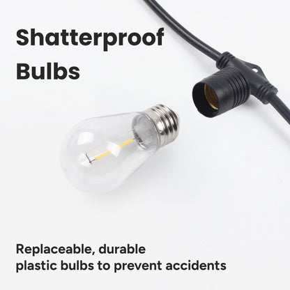 Outdoor Patio 15-Bulb LED String Lights - 48ft
