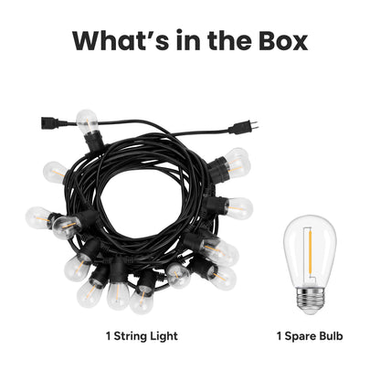 Outdoor Patio 15-Bulb LED String Lights - 48ft