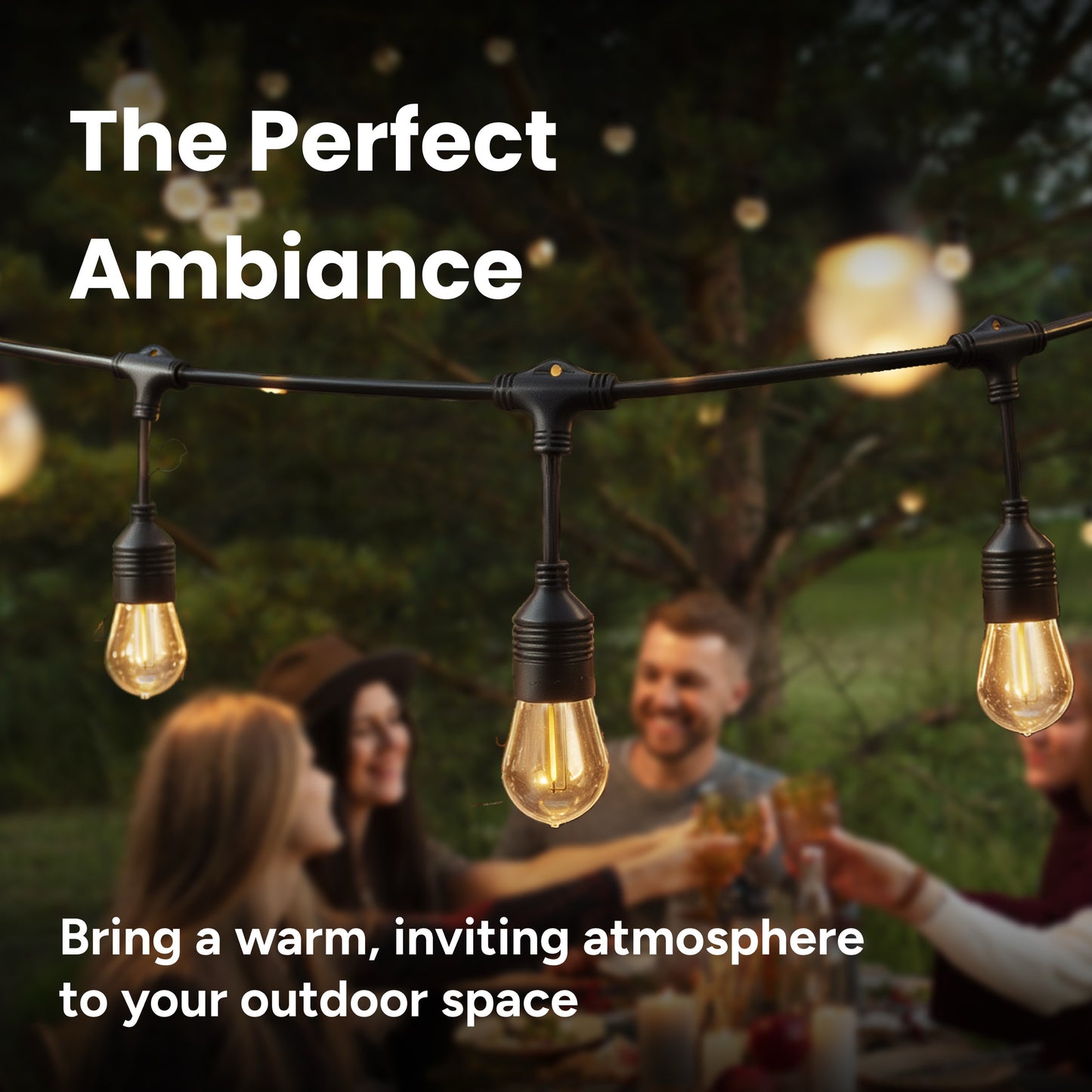 Outdoor Patio 24-Bulb LED String Lights - 48ft