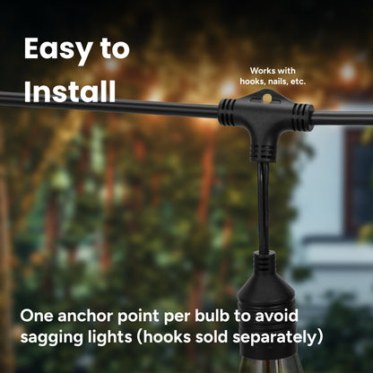 Outdoor Patio 24-Bulb LED String Lights - 48ft