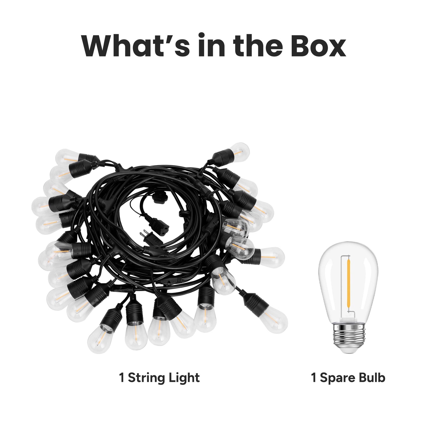 Outdoor Patio 24-Bulb LED String Lights - 48ft