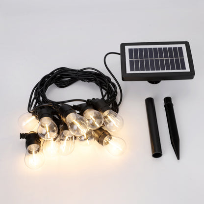 Solar 10-Bulb LED String Lights - 29ft w/ USB Charging
