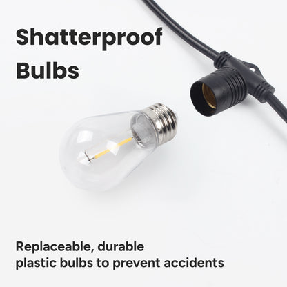 Solar 10-Bulb LED String Lights - 29ft w/ USB Charging