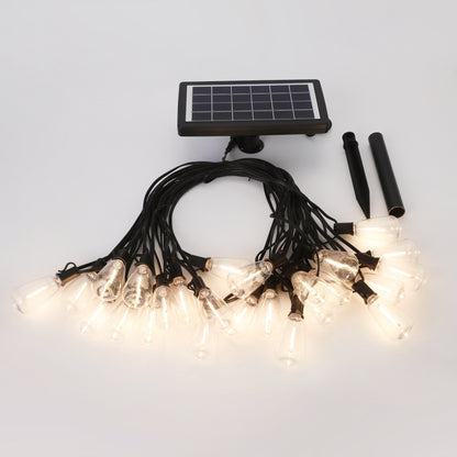Solar 25-Bulb LED String Lights - 52ft w/ USB Charging