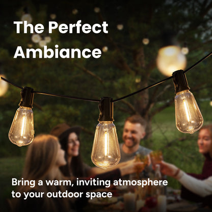 Solar 25-Bulb LED String Lights - 52ft w/ USB Charging