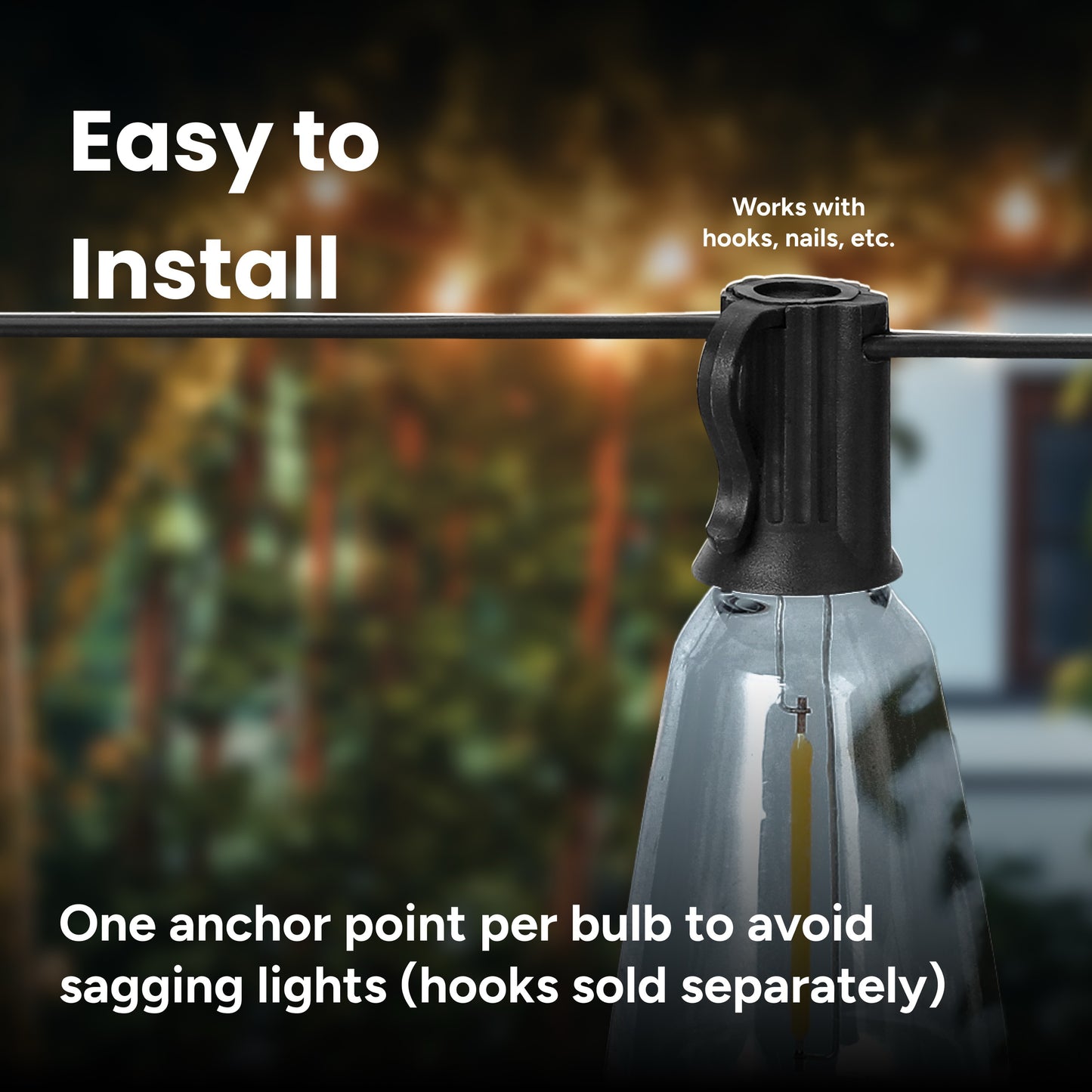 Solar 25-Bulb LED String Lights - 52ft w/ USB Charging