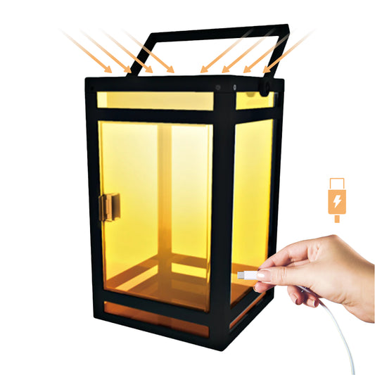 Solar Portal Lantern (Clear Panel) with USB Charging