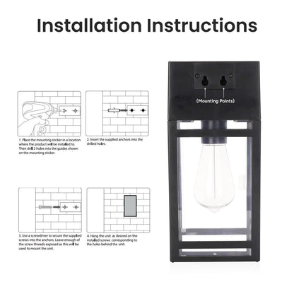 Solar Wall Lantern Model (Clear Panel)
