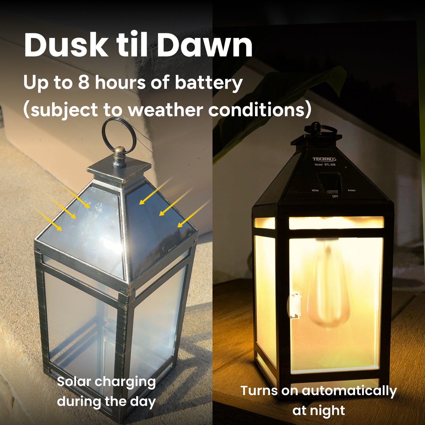 Solar Portable with Hanging Hook (Dual Lighting Modes)