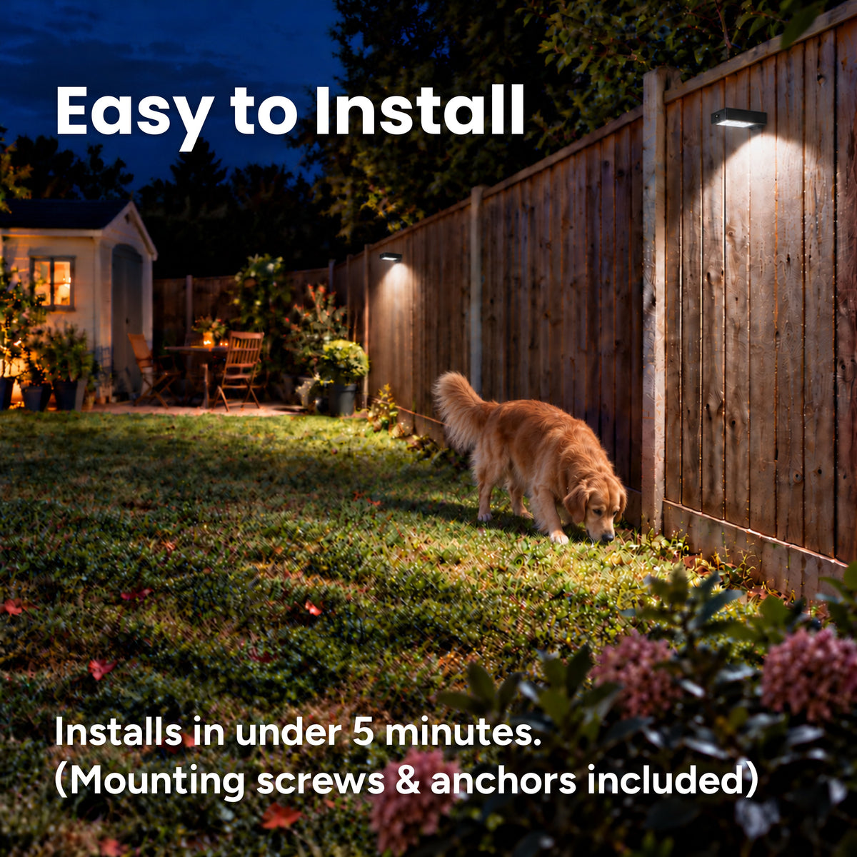 Techko Solar Motion Rectangle Lamphead Downlight Wall Light