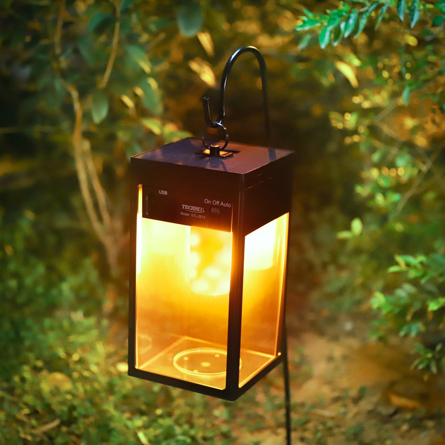 Solar Portable Lantern with Flame Effect