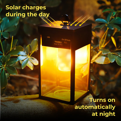 Solar Portable Lantern with Flame Effect