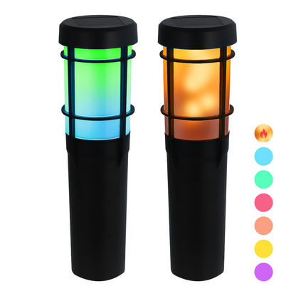 Solar RGB Torch Lantern Pathway Lights (2-Pack)