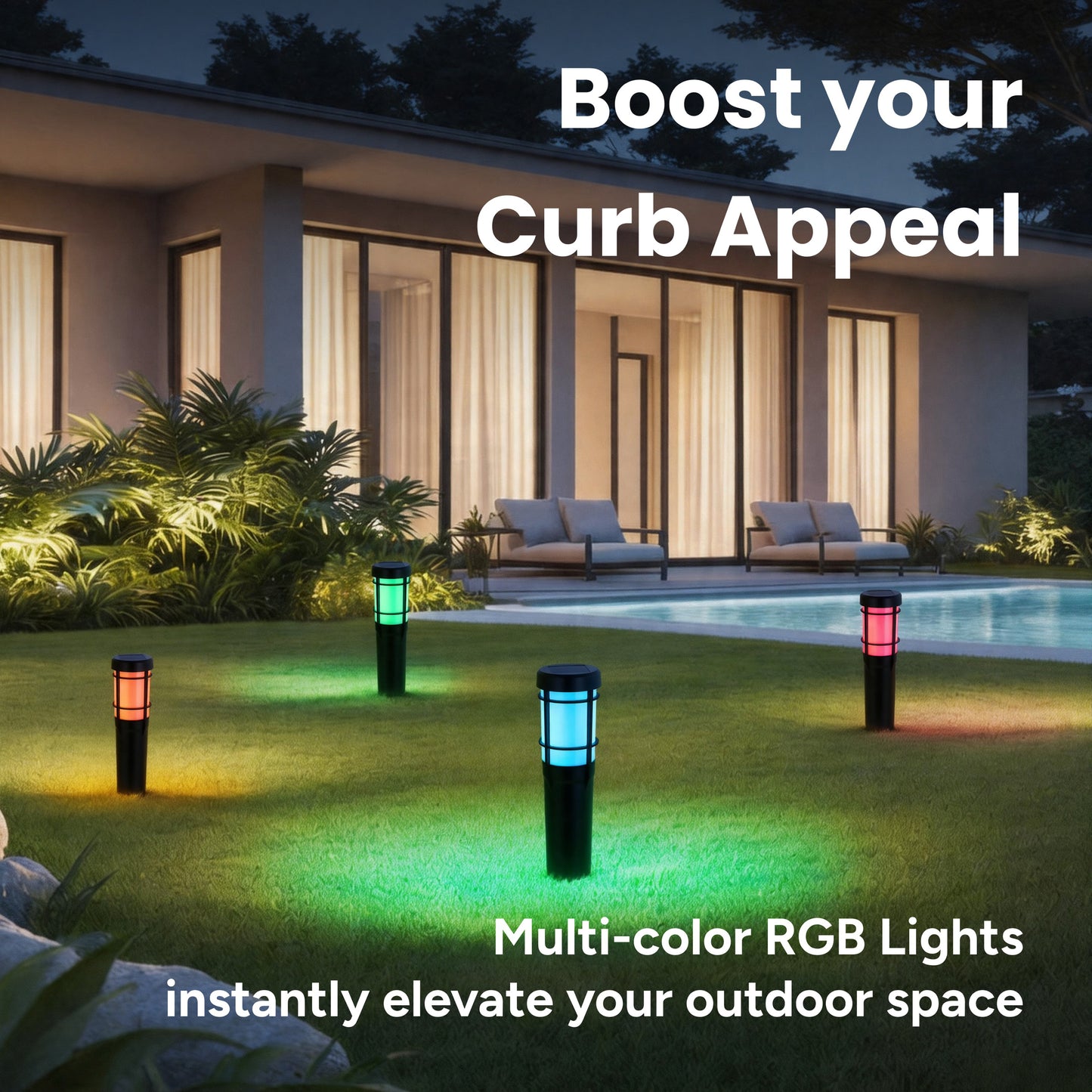 Solar RGB Torch Lantern Pathway Lights (2-Pack)