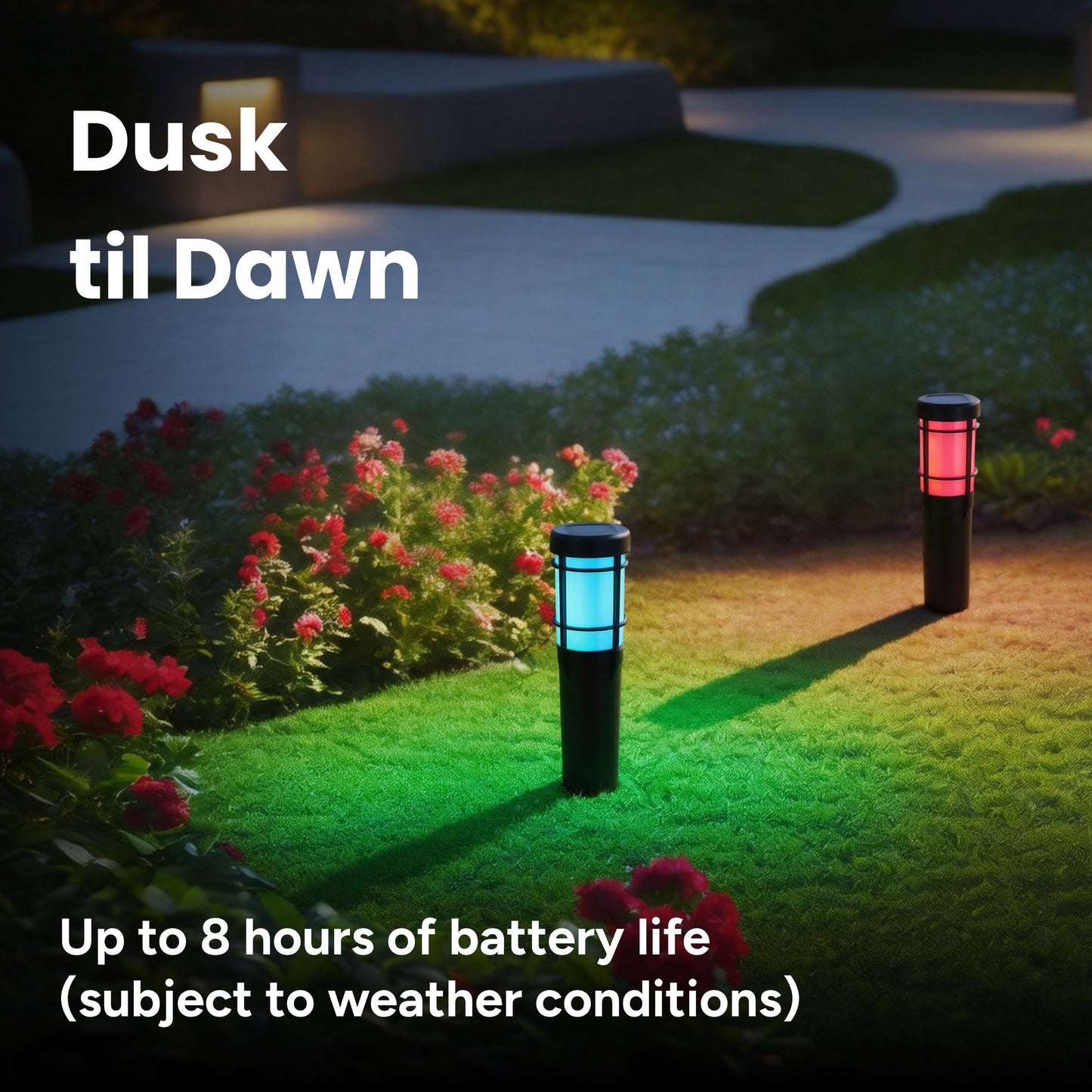 Solar RGB Torch Lantern Pathway Lights (2-Pack)