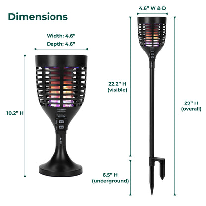 Solar Bug Zapper Torch with 360º Easy-Clean Brush