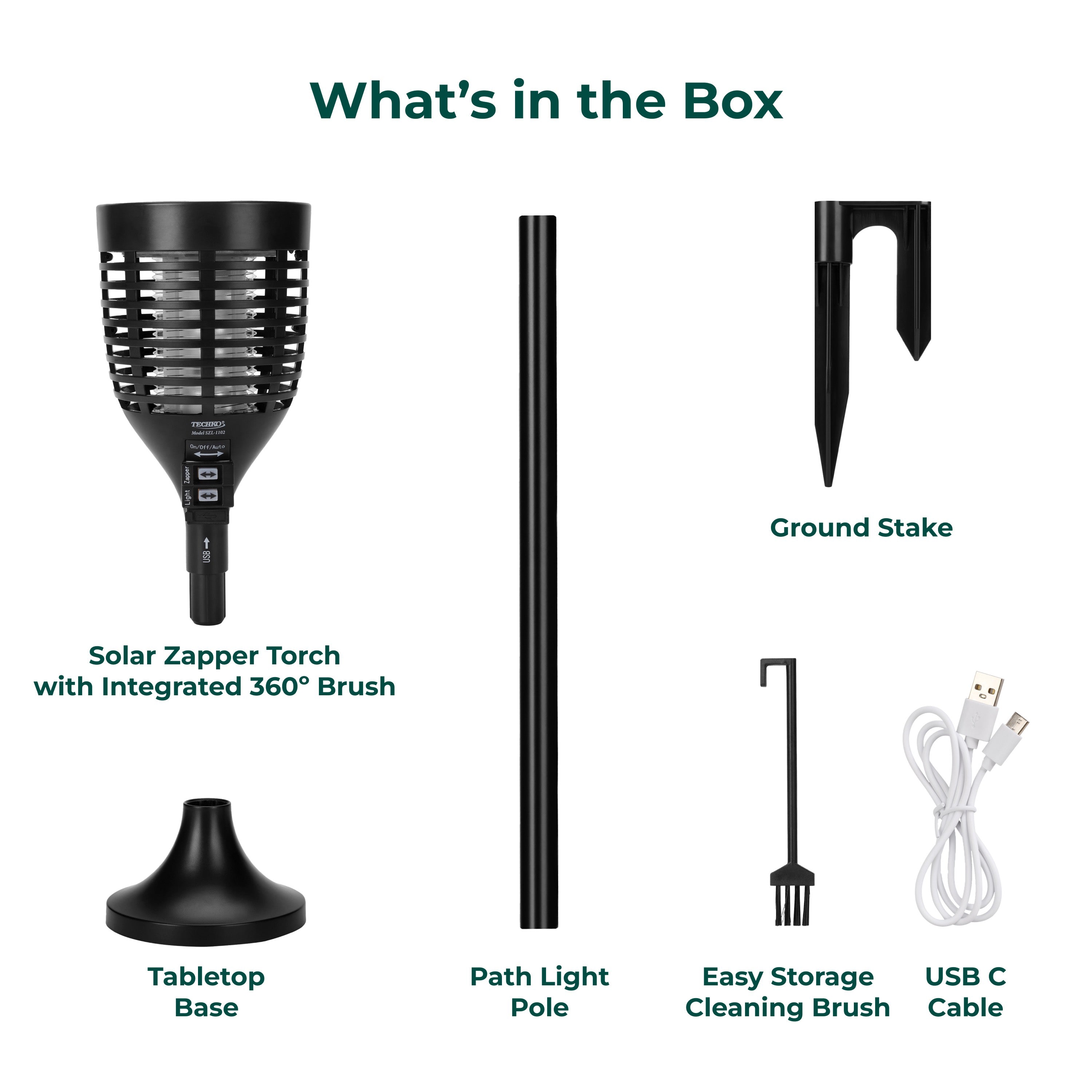 ドルダーバーテクニック ナノロジー Techko Solar Zapper Torch with 360º Brush | Chemical-free Pest