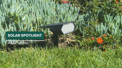 Outdoor Solar Spotlight w/ Wall-Mount & Ground-Stake