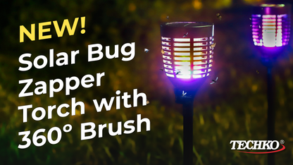 Solar Bug Zapper Torch with 360º Easy-Clean Brush