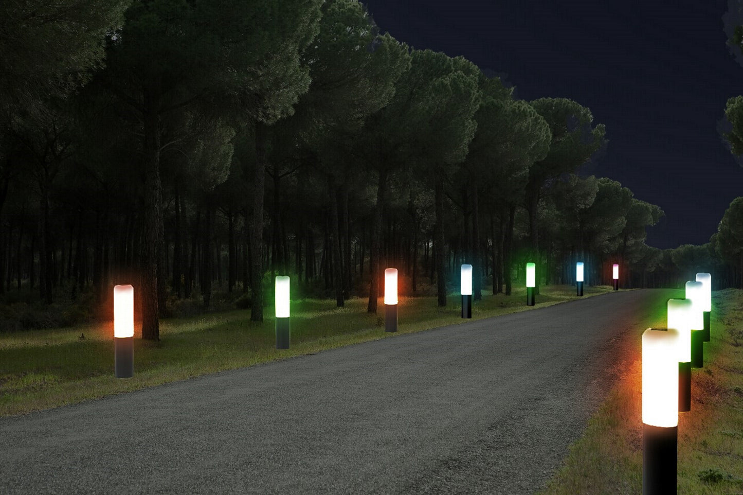 Solar Multi-Color Pathway Light